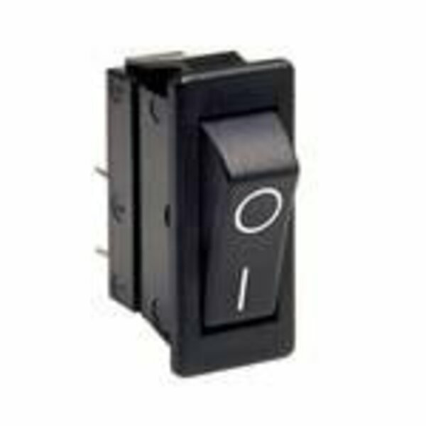 Arcoelectric Rocker Switch, Spst, Latched, Quick Connect Terminal, Softline Matt Type Actuator, Panel Mount C1300ALBB